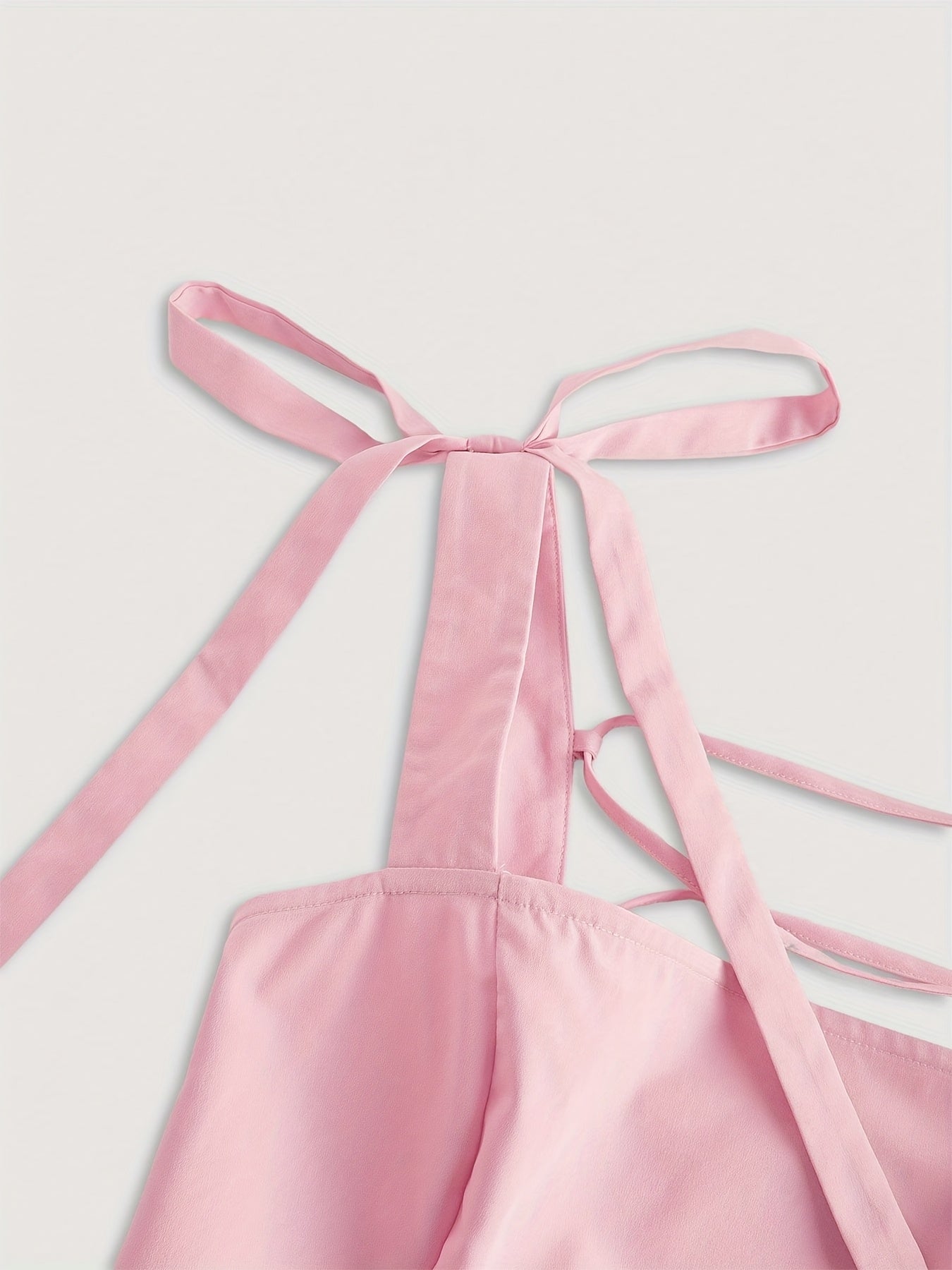 Women'S Off-Shoulder Ruffle Mini Dress - Pink, Casual Elegant Back Tie Design, Short Sleeve, Perfect for Spring & Summer, Adult Fashion, Casual Summer Dress | Offshoulder Dress | Polyester Fabric