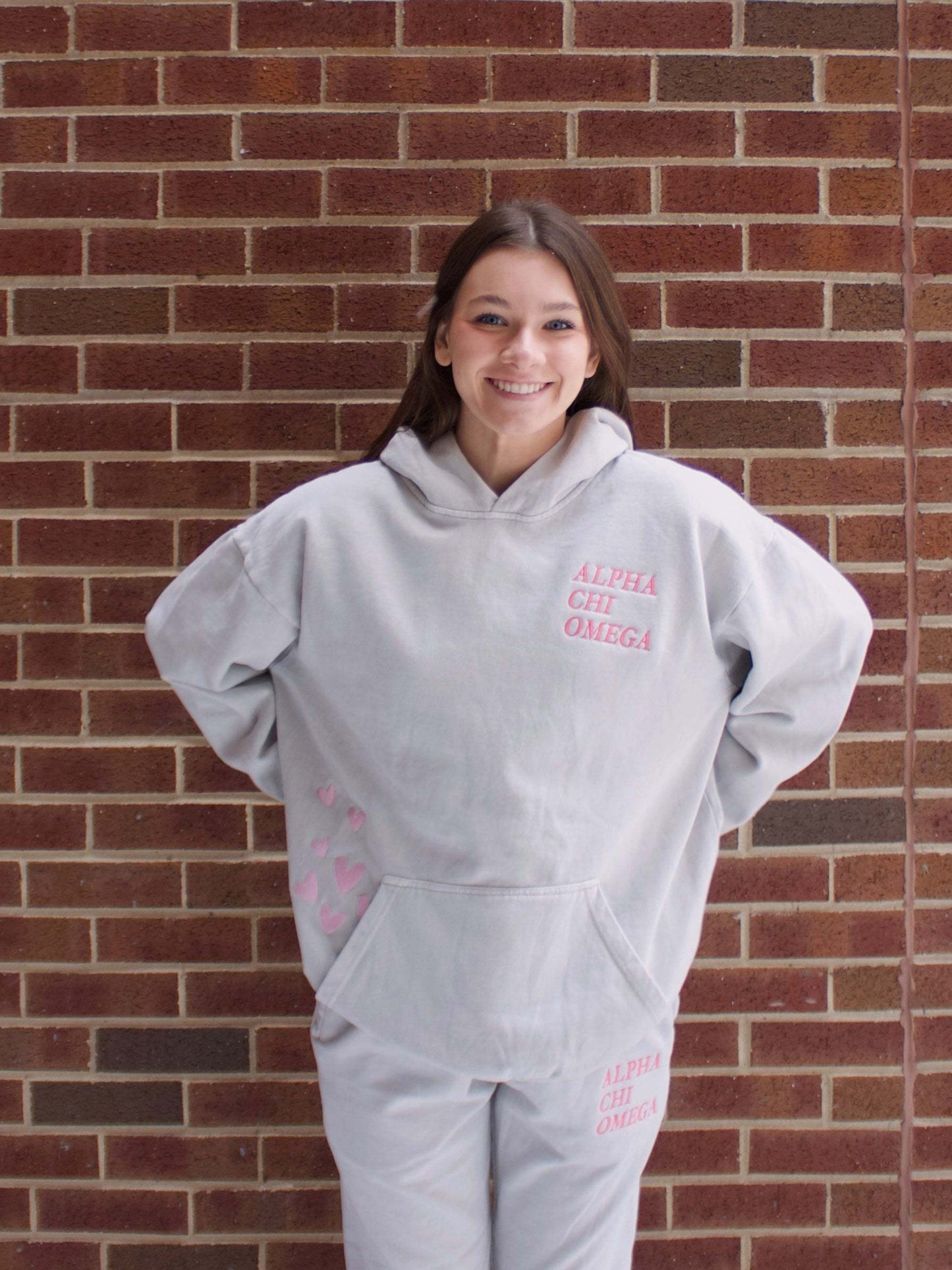 1pc Y2K Style Women'S Oversized Hoodie with Floral Letter Embroidery, Long Sleeve Polyester Hooded Sweatshirt with Pocket, Geometric Pattern, Autumn\u002FWinter Collection
