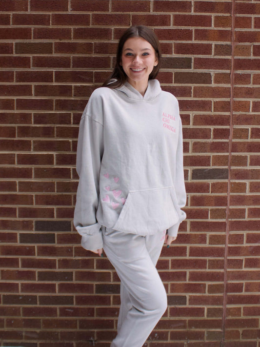 1pc Y2K Style Women'S Oversized Hoodie with Floral Letter Embroidery, Long Sleeve Polyester Hooded Sweatshirt with Pocket, Geometric Pattern, Autumn\u002FWinter Collection