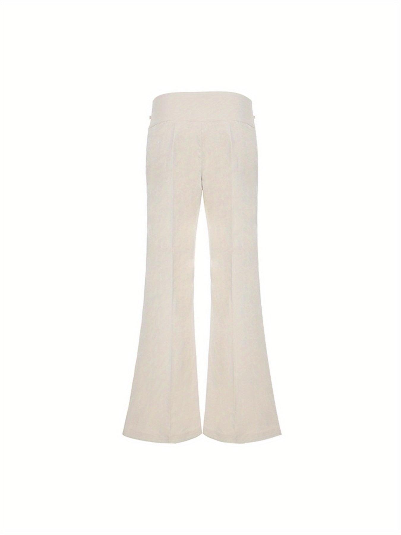 Women's Low-Rise Comfortable Loose Straight Leg Slacks - Casual Solid Color Pants with Side Pockets, Machine Washable & All-Season Versatile for Office, Casual Attire, Comfy Pants, Functional Pocket Design, Easy Maintenance Clothing