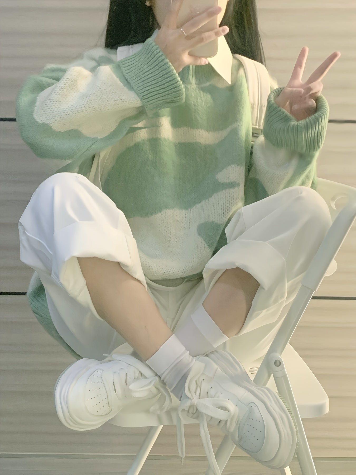 Color Block Knitted Pullover Sweater, Casual Long Sleeve Sweater For Fall & Winter, Women's Clothing