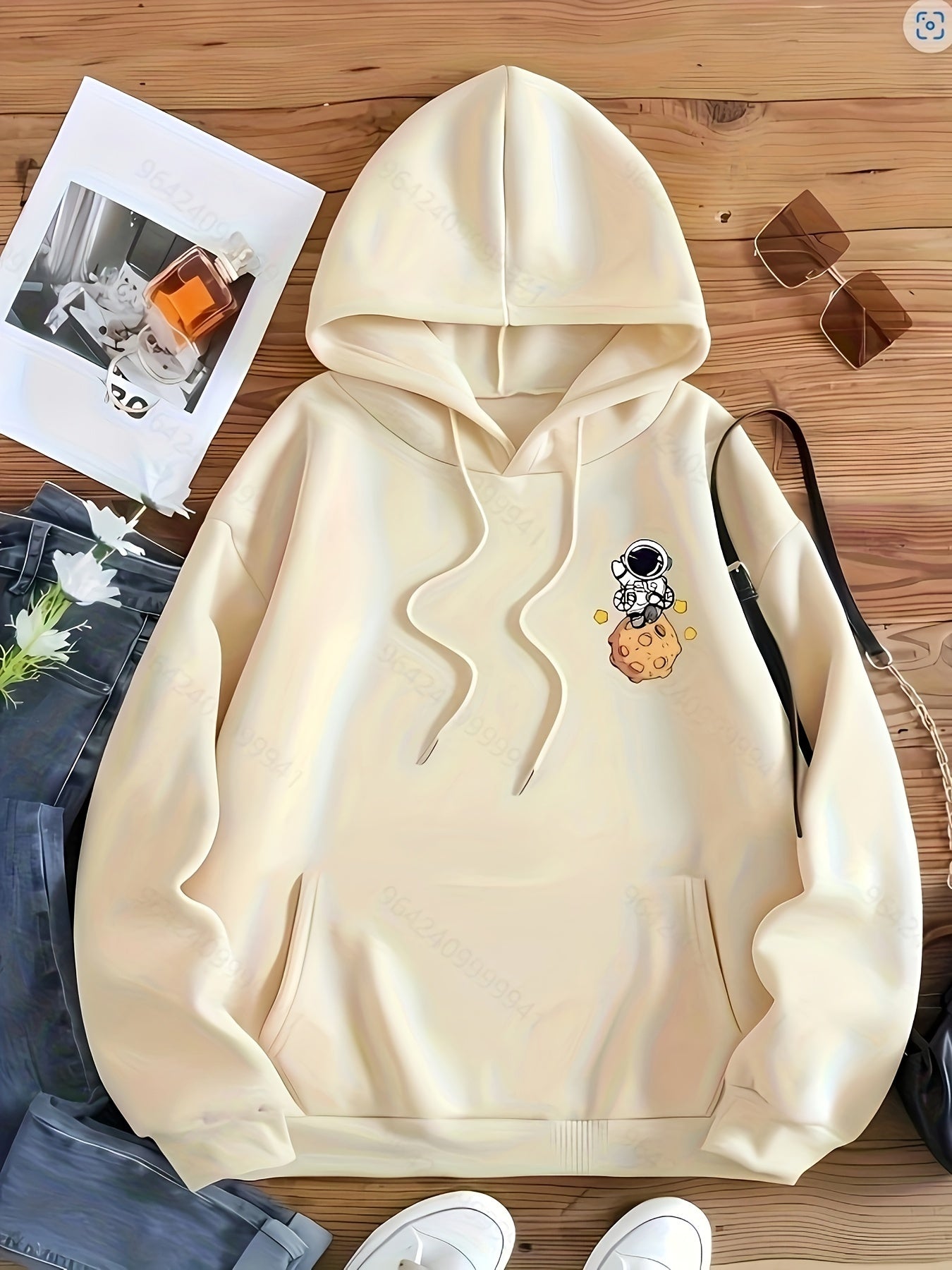 Winter & Fall Drawstring Casual Graphic Print Hoodie - Women's Clothing Hooded Sweatshirt