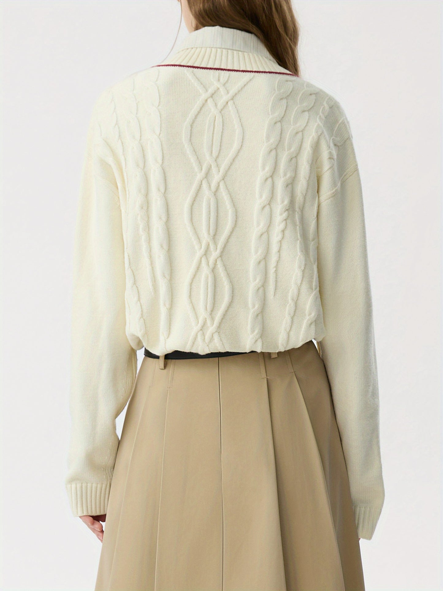Fan Silan College Style Solid Color Twisted Pullover Sweater 2024 Winter New Arrival Inner Layer Sweater 14397