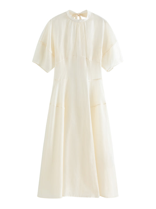 FSLE Women's 2025 New Lyocell Sheer Dress - Lightweight Breathable Short Sleeve Round Neck Casual Summer Dress, Fitted Semi-Sheer Solid Color Machine Washable for Spring\u002FSummer, Spring Outdoor Attire