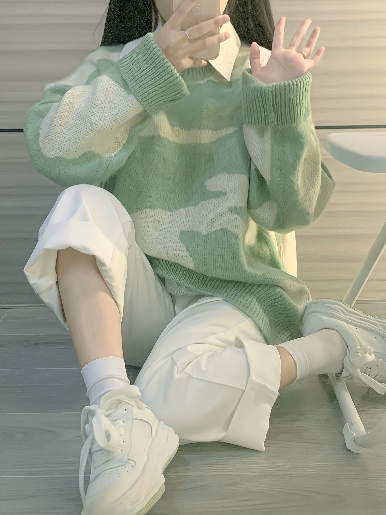 Color Block Knitted Pullover Sweater, Casual Long Sleeve Sweater For Fall & Winter, Women's Clothing