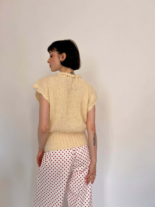 Printed Sleeveless Knit Top