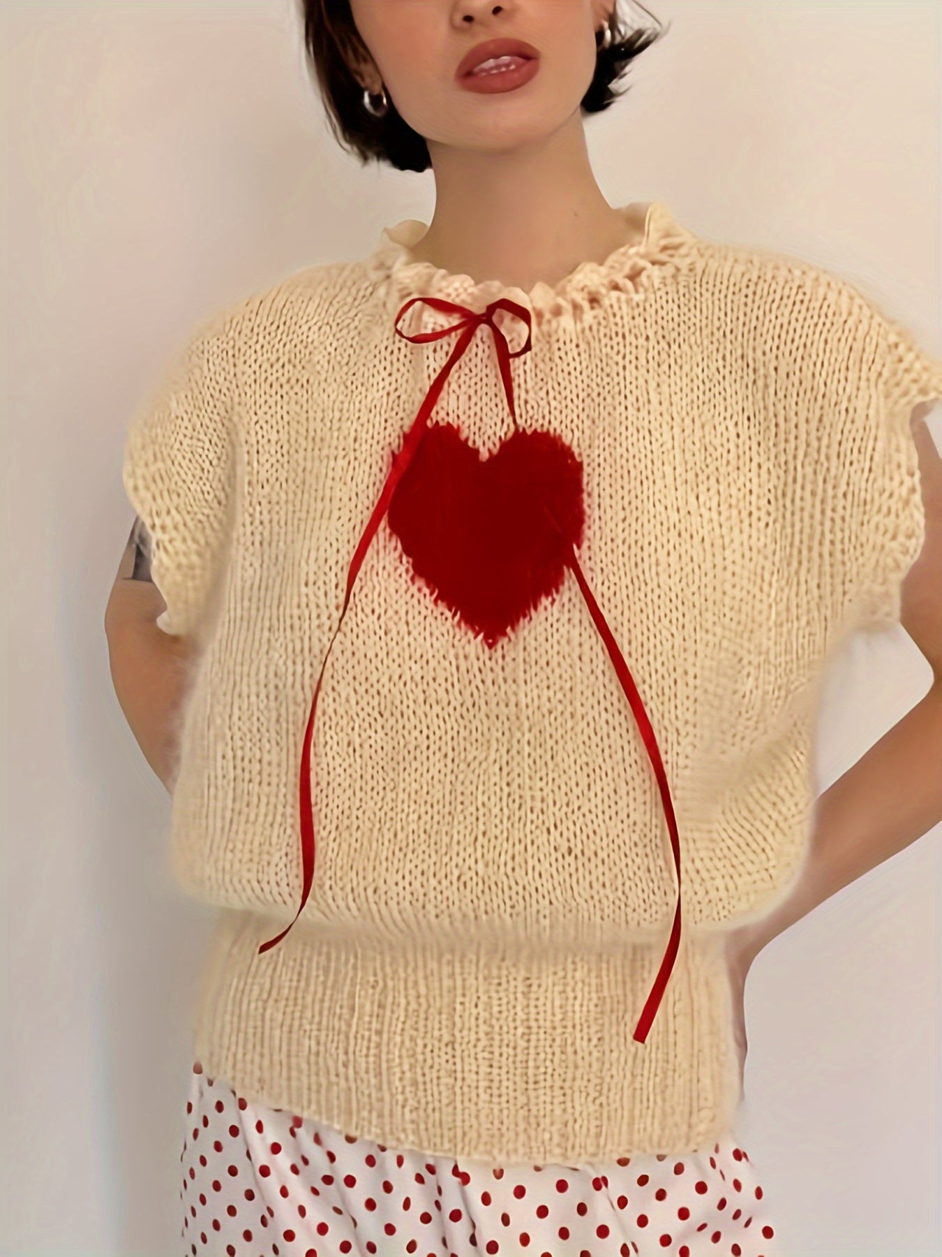 Printed Sleeveless Knit Top