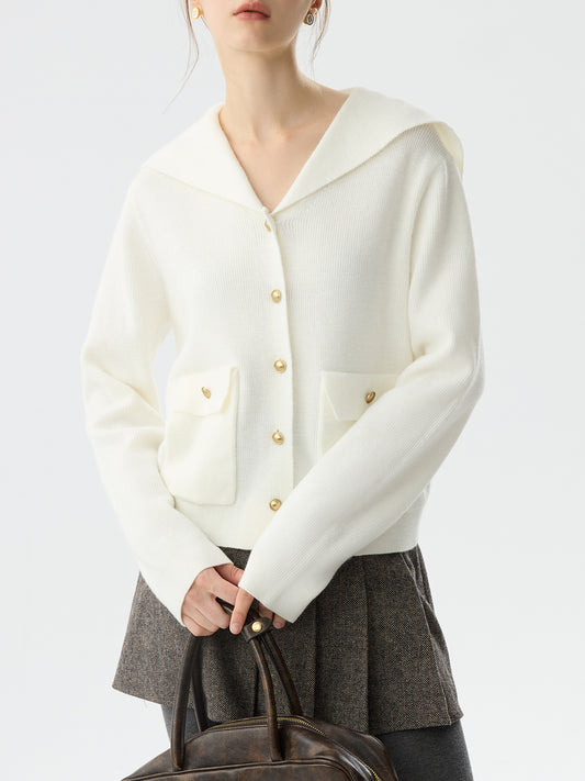 FSLE Women's 2024 Winter V-Neck Sweater - Soft Stretch Casual Chic Layering Piece with Button-Accented Pockets, Cozy Fall & Winter Top (Hand Wash Only), Sweater, Seasonal Wardrobe, Button Accents, Stretchy Fabric, Casual Attire