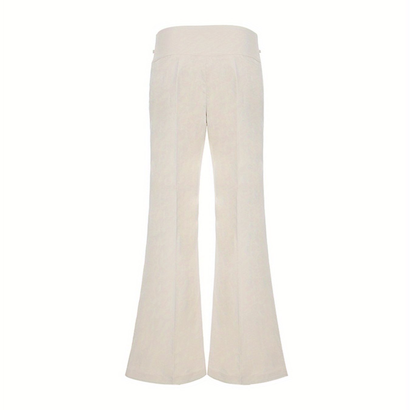 Women's Low-Rise Comfortable Loose Straight Leg Slacks - Casual Solid Color Pants with Side Pockets, Machine Washable & All-Season Versatile for Office, Casual Attire, Comfy Pants, Functional Pocket Design, Easy Maintenance Clothing