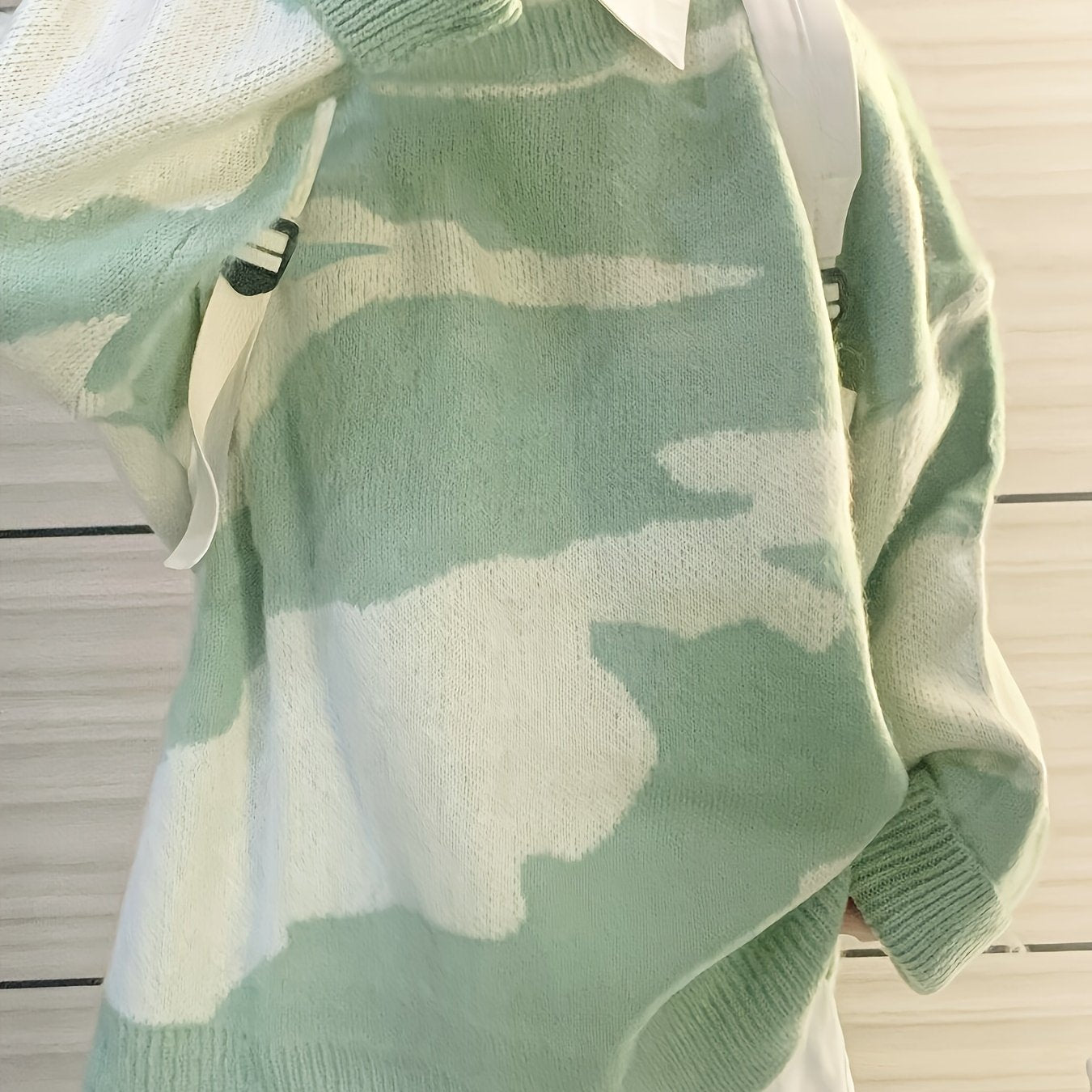 Color Block Knitted Pullover Sweater, Casual Long Sleeve Sweater For Fall & Winter, Women's Clothing